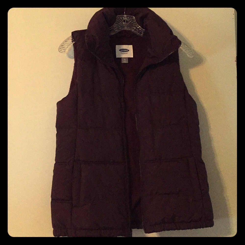 Brown zip up bubble vest